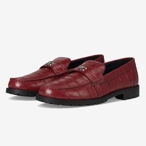Coach NWB Joselyn Embossed Croc Loafers Dark Ruby Size 7B